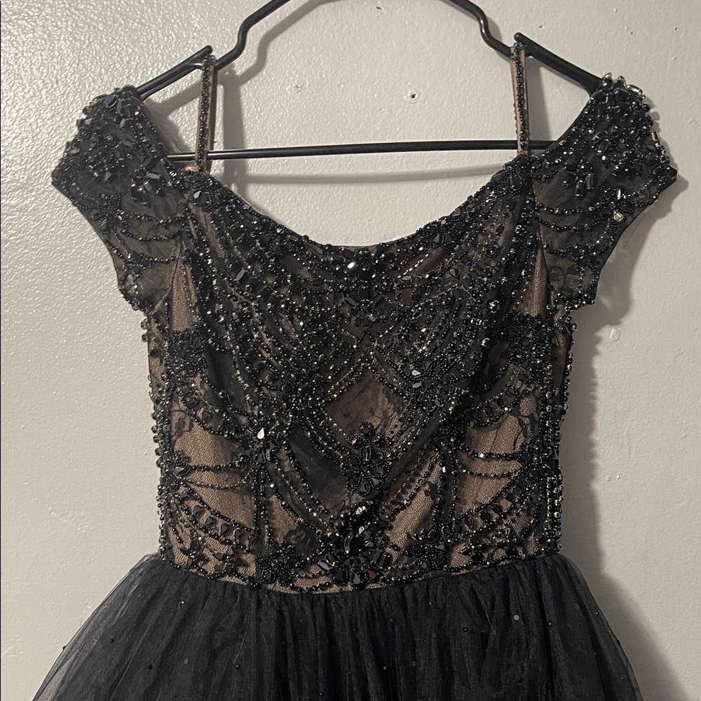 Elegant Black Beaded Dress